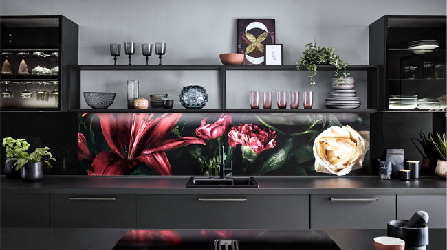 Bloemen keuken achterwand - decor Iconic Flowers Bloemen keuken achterwand - decor Iconic Flowers