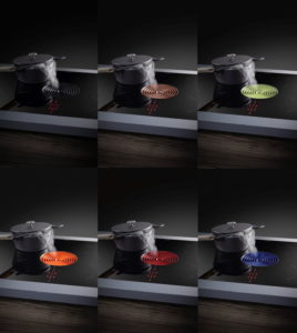 Zwarte keuken: BORA Purezwarte inductie kookplaat met afzuiging + instroomring in 6 kleuren Zwarte keuken: BORA Purezwarte inductie kookplaat met afzuiging + instroomring in 6 kleuren