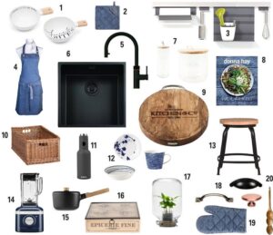 20 Moderne landelijke keuken accessoires moodboard ter inspiratie voor in de blauwe Häcker Bristol keuken 20 Moderne landelijke keuken accessoires moodboard ter inspiratie voor in de blauwe Häcker Bristol keuken