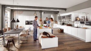 Industriële moderne keuken, Nobilia Inline 551 mat witte keuken Industriële moderne keuken, Nobilia Inline 551 mat witte keuken