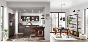 Industriële U-keuken Nobilia Riva 839 grijs beton Industriële U-keuken Nobilia Riva 839 grijs beton