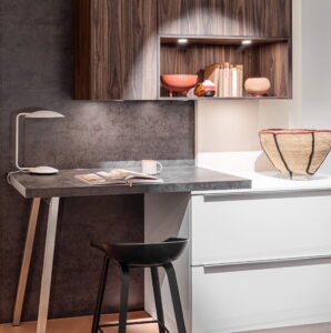 Werkplek in de keuken, Häcker witte keuken Werkplek in de keuken, Häcker witte keuken