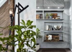 Foto: Robuuste stalen regalen en keukenlamp - Häcker keuken Robuuste stalen regalen en keukenlamp, Häcker keuken Silver Star AV 7030 GL