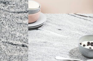 Wit granieten keuken werkblad Evora Granite Bangalore White)