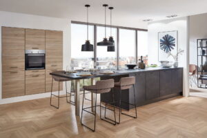 Betonlook keuken zwart, Nobilia keuken Speed 288