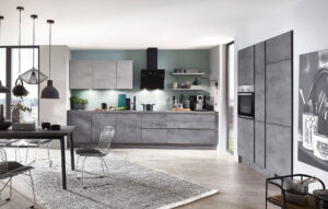 Betonlook keukenblad, kasten & laden, Nobilia Riva 889