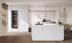 Witte Häcker keuken Systemat met kookeiland en bar Witte Häcker keuken Systemat met kookeiland en bar