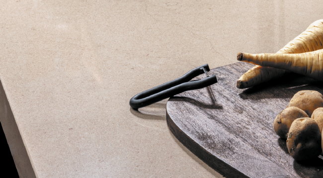 Beige keukenblad Evora Restone Beige Igea Polished - gepolijste/glanzende afwerking