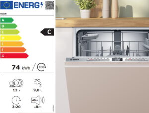 Stille vaatwasser 40dB Bosch inbouw afwasmachine